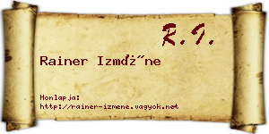 Rainer Izméne névjegykártya